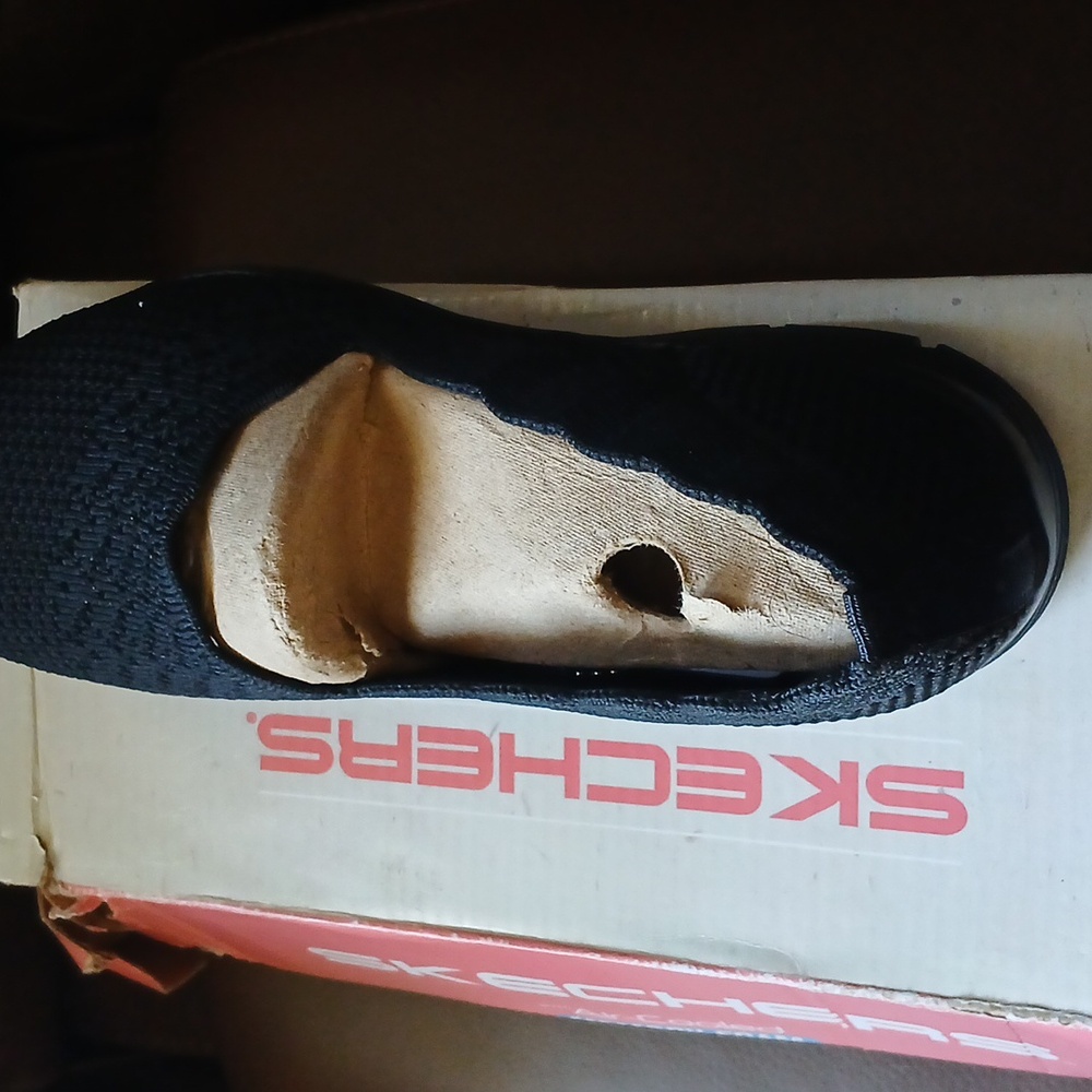 Skechers Black Flats with Breathable Knit Upper - Picture 4 of 5